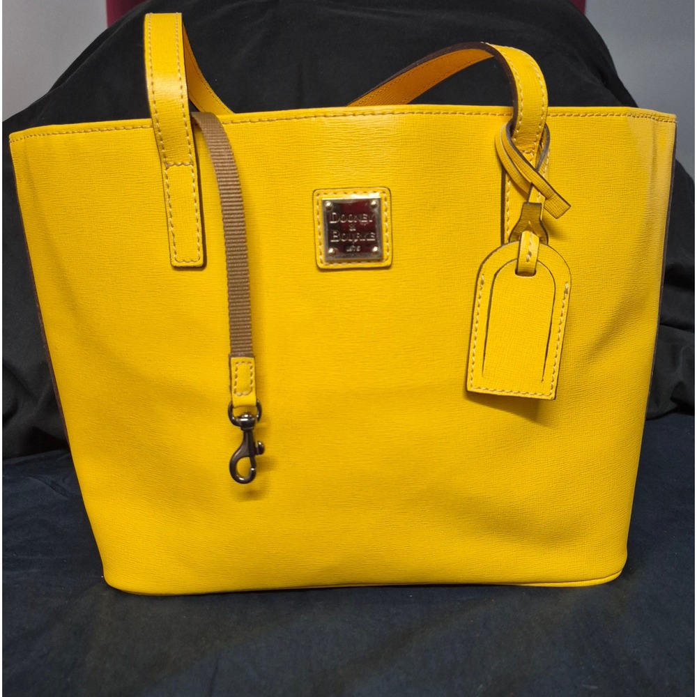 Dooney & Bourke Yellow Saffiano Leather Shopper Tote Bag A6203653